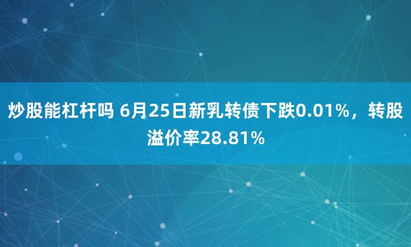 炒股能杠杆吗 6月25日新乳转债下跌0.01%，转股溢价率28.81%