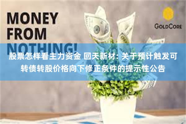 股票怎样看主力资金 回天新材: 关于预计触发可转债转股价格向下修正条件的提示性公告