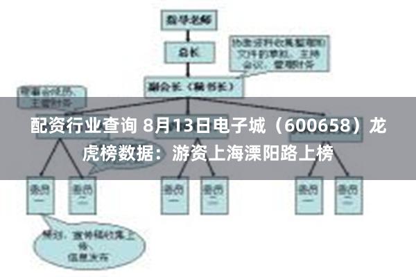 配资行业查询 8月13日电子城（600658）龙虎榜数据：游资上海溧阳路上榜