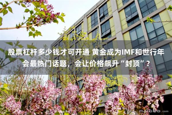 股票杠杆多少钱才可开通 黄金成为IMF和世行年会最热门话题，会让价格飙升“封顶”？