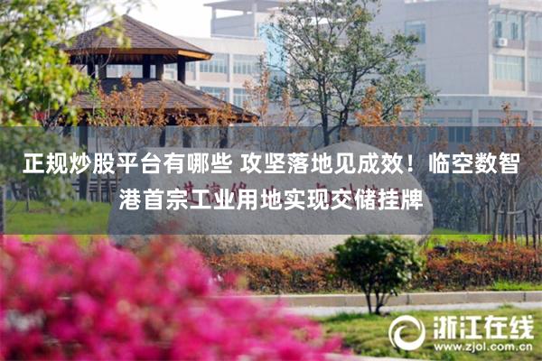 正规炒股平台有哪些 攻坚落地见成效!临空数智港首宗工业用地实现交储挂牌