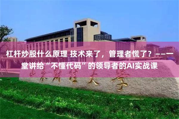 杠杆炒股什么原理 技术来了，管理者慌了？——一堂讲给“不懂代码”的领导者的AI实战课