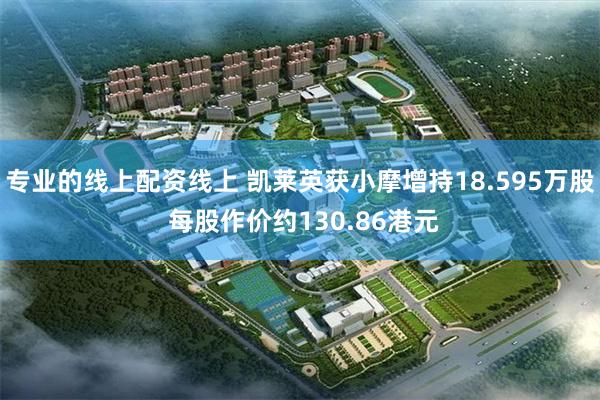 专业的线上配资线上 凯莱英获小摩增持18.595万股 每股作价约130.86港元