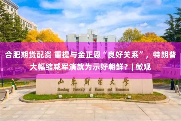 合肥期货配资 重提与金正恩“良好关系”，特朗普大幅缩减军演就为示好朝鲜？| 微观