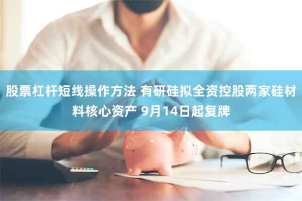 股票杠杆短线操作方法 有研硅拟全资控股两家硅材料核心资产 9月14日起复牌