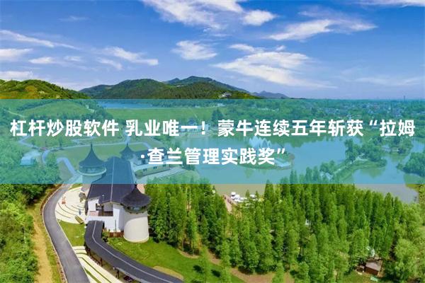 杠杆炒股软件 乳业唯一！蒙牛连续五年斩获“拉姆·查兰管理实践奖”